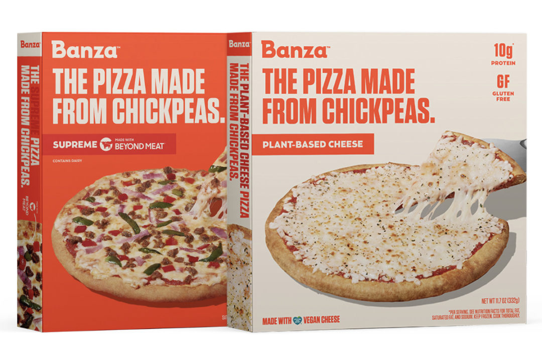 Banza Supreme and Plant-Based Cheese Pizzas