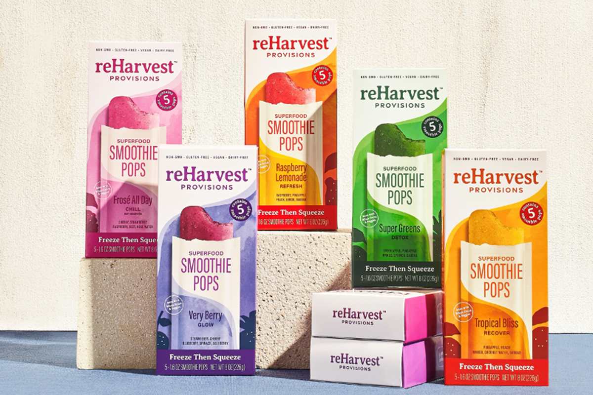 of single-serve smoothies formulated with rescued produce fromReHarvest Provisions