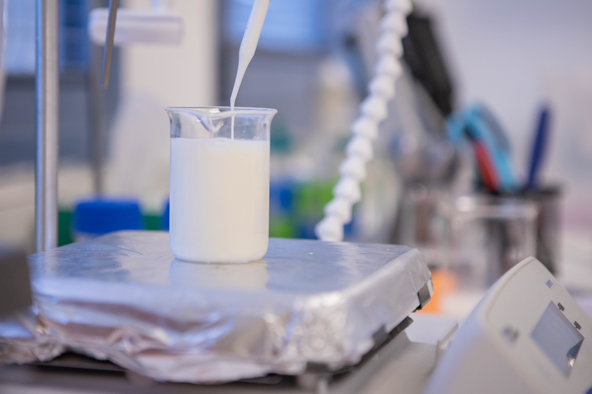 Bottle of cultivated milk from Remilk 