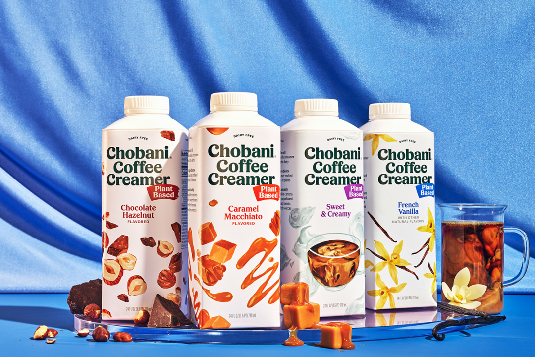 A line of the new plant-based Chobani creamers