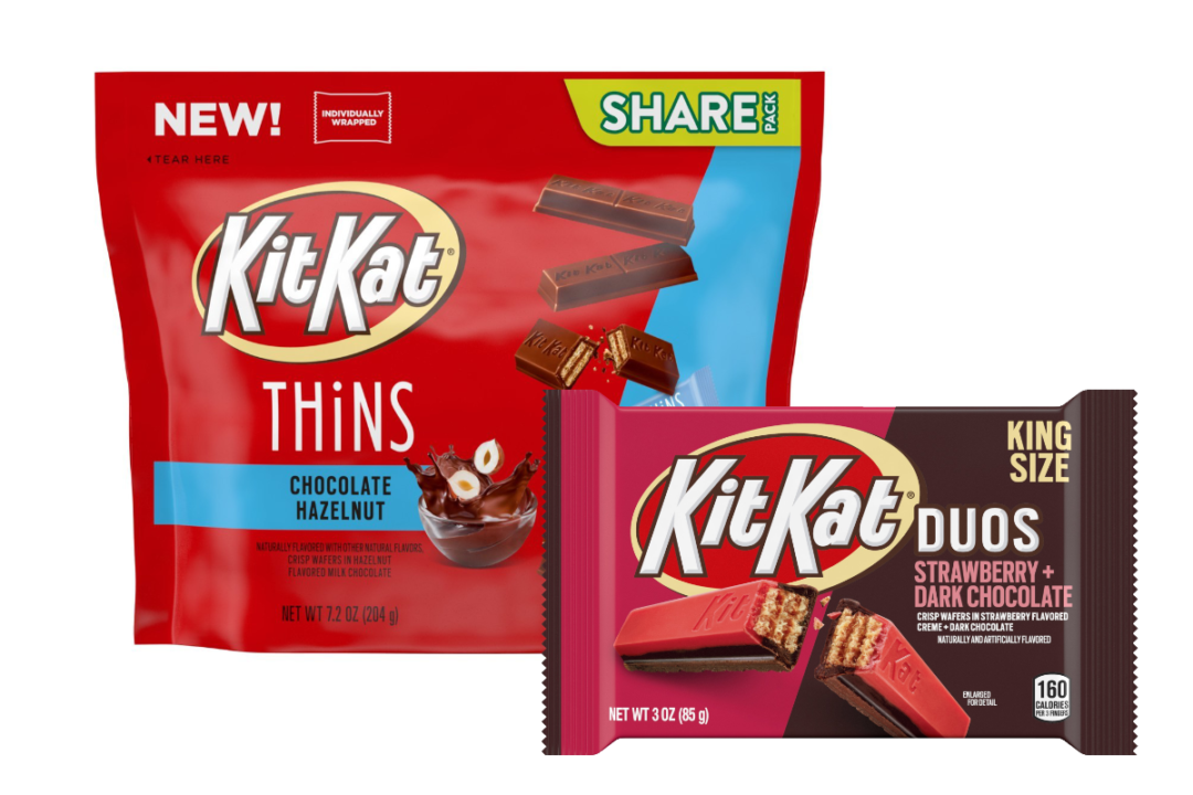 New Kit Kat Bar flavors: Chocolate Hazelnut and Strawberry + Dark Chocolate