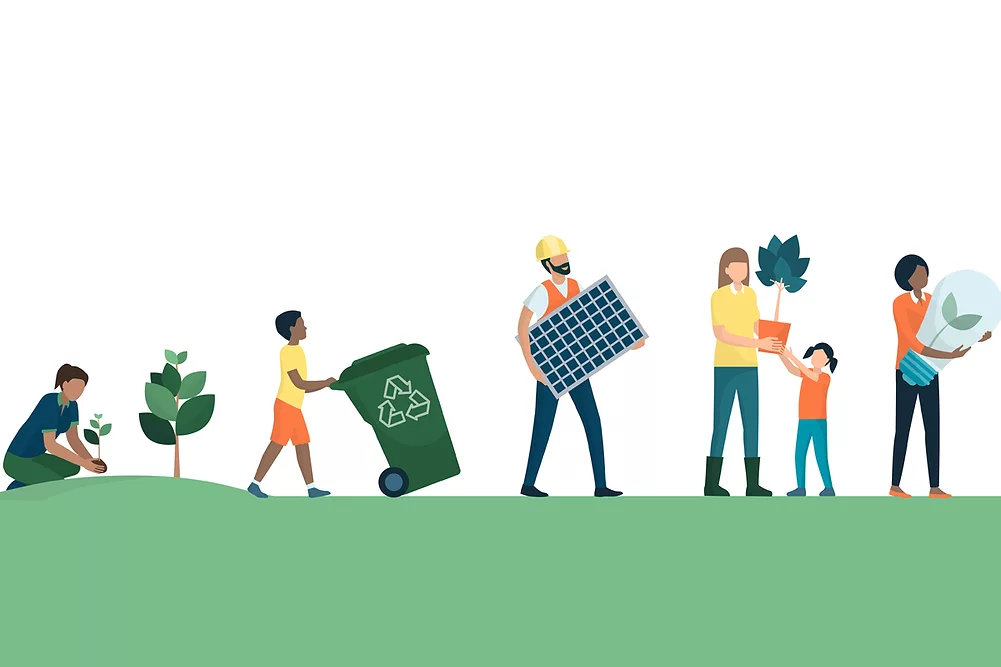 People living sustainably