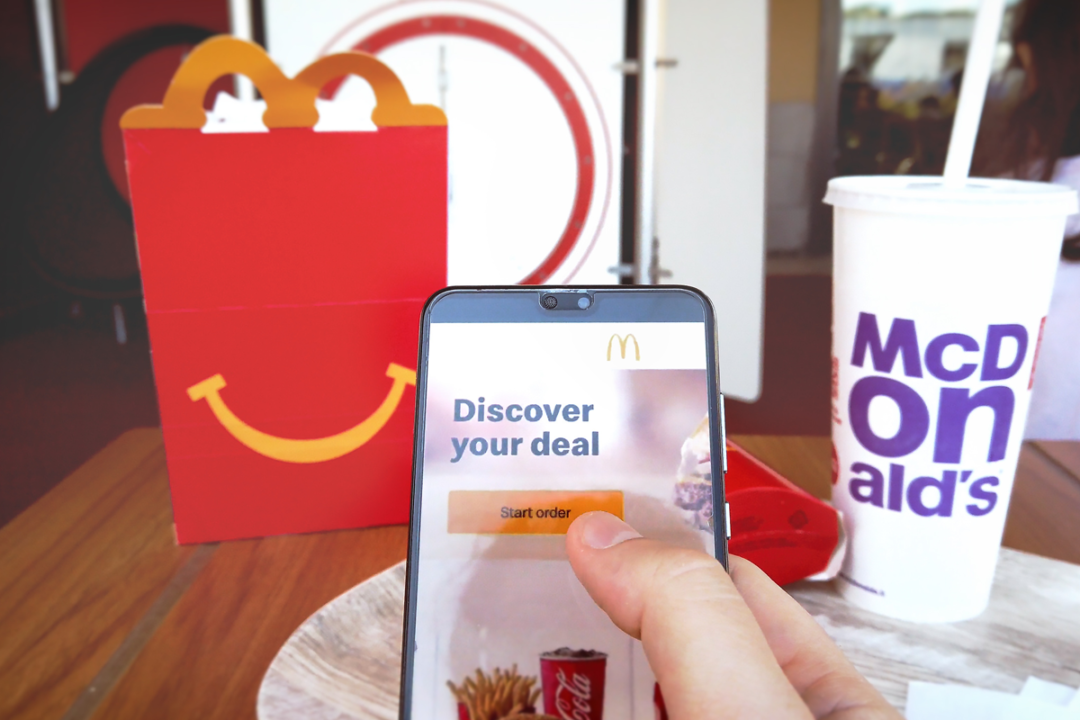 Ordering McDonald's on a smartphone