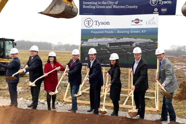 Tyson personnel breaking ground