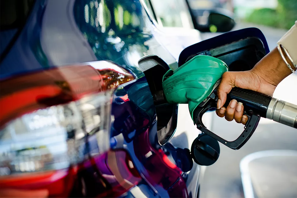Hand pumping gas