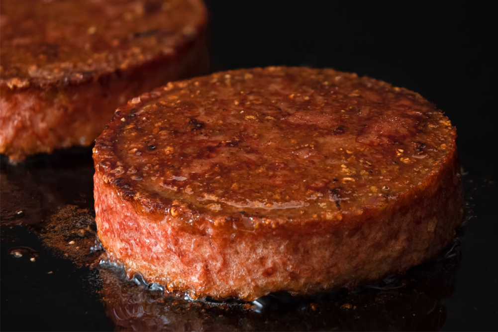 Veggie burger on a grill