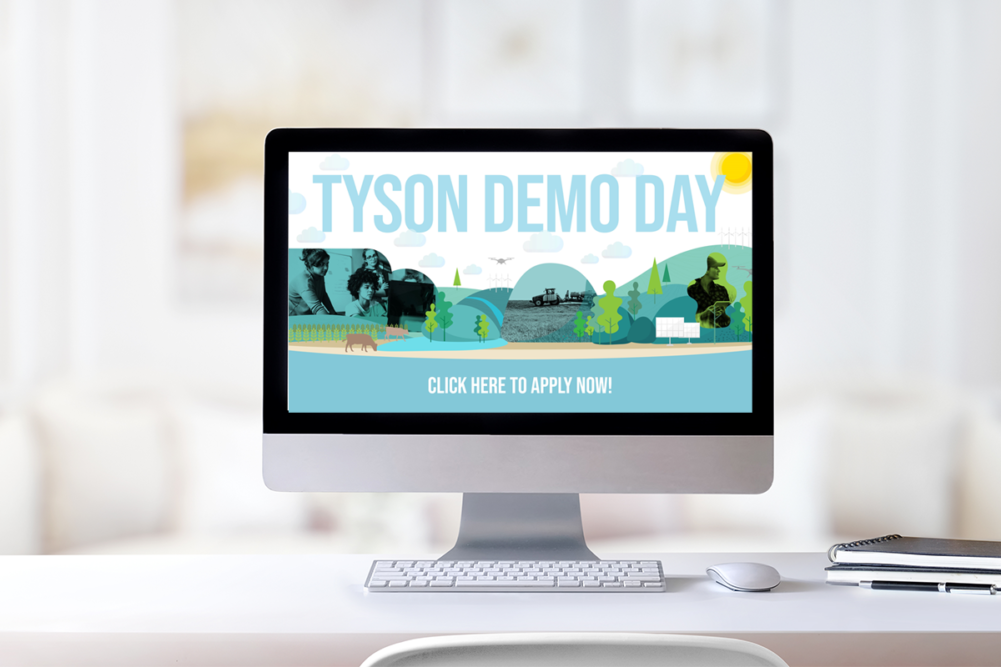 Computer screen open to Tyson Demo Day screen