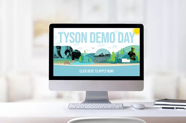 Computer screen open to Tyson Demo Day screen