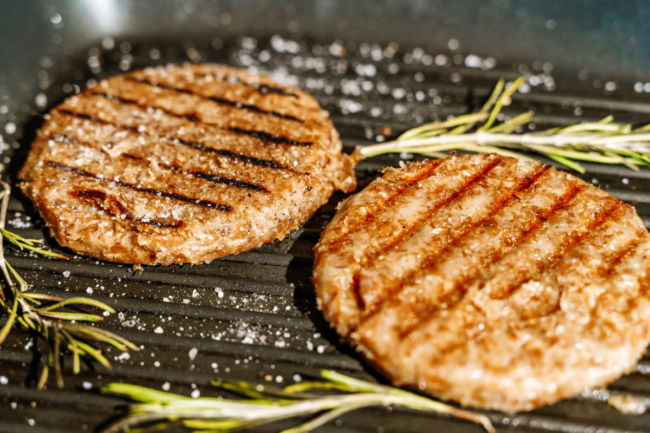 Burgers on a grill