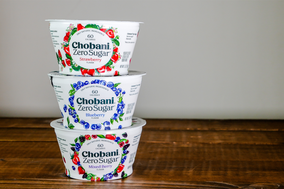 Chobani Zero Sugar yogurt cups
