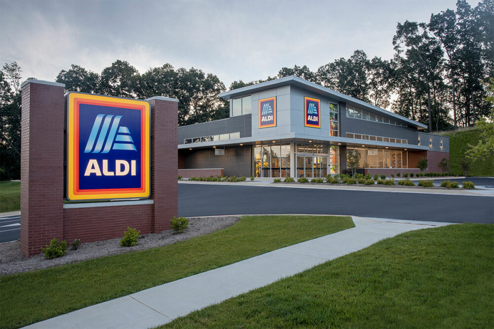 Exterior of Aldi store