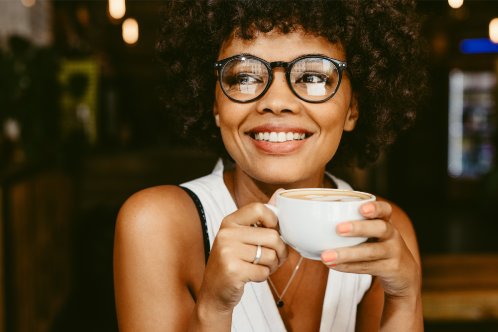 Woman drinking coffee