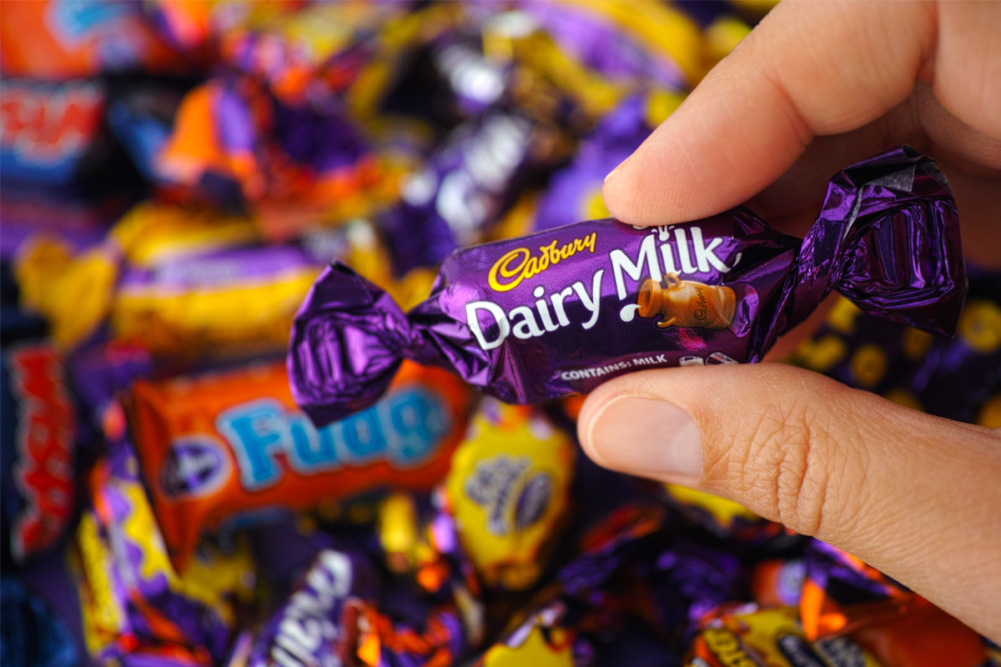 Cadbury candy in a pile
