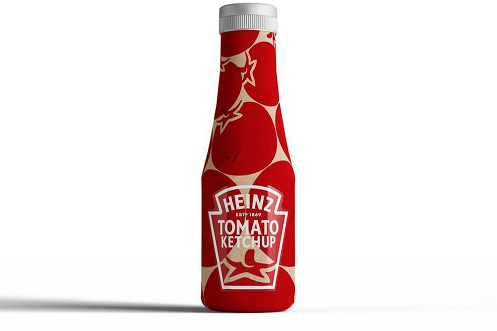 Heinz paper ketchup bottle