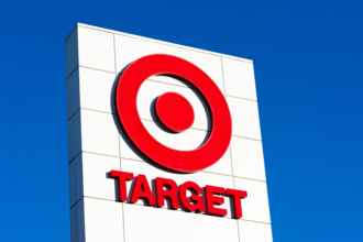 Target sign against a blue sky