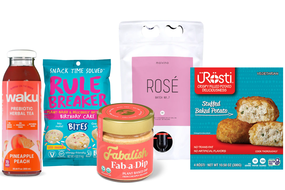 Products from Waku, Rule Breaker Snacks, Fabalish, maivino, Rösti Stuft Spuds