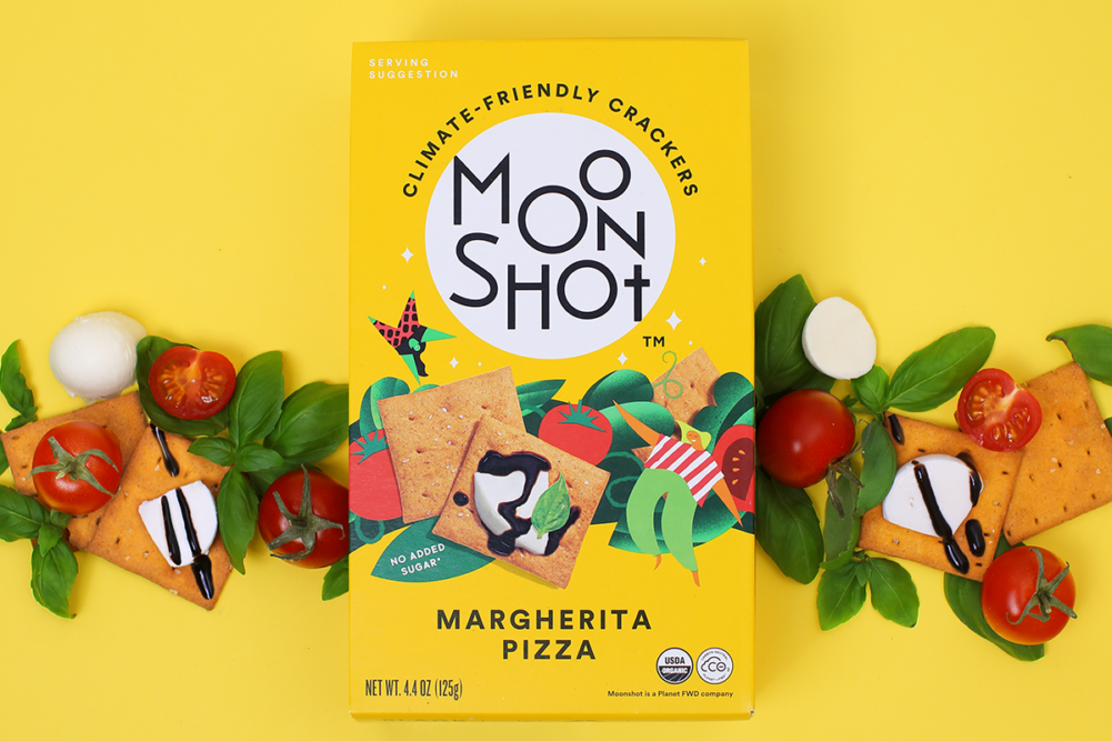 Moonshot margherita pizza crackers