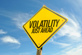 road sign warning of "volatility just ahead"