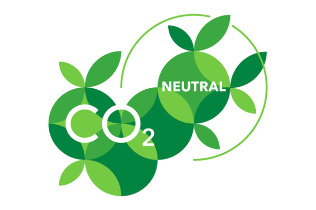 CO2 neutral - net zero carbon abstract label