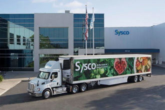 Sysco truck outside of the store