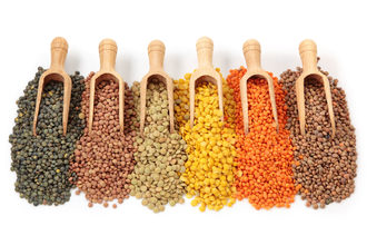 Group of colorful lentils