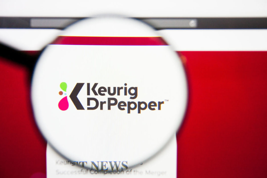 Keurig Dr Pepper logo on a website