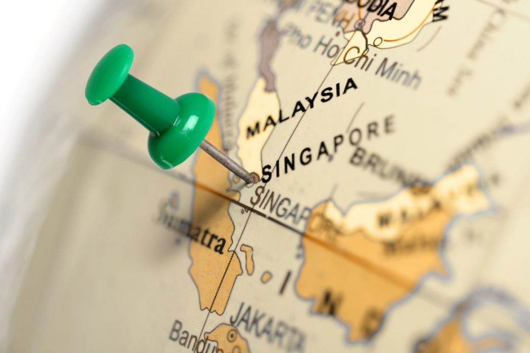 Singapore on a map