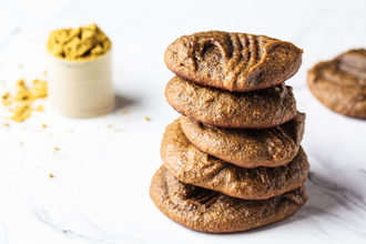 A stack of protein cookies