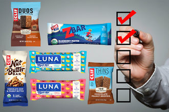 Clif Bar products next to a check list