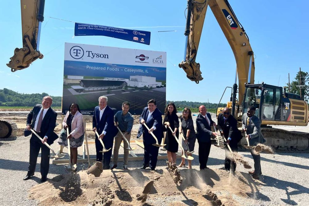 Tyson Foods executives breaking ground on expansion project in Caseyville, Ill. 