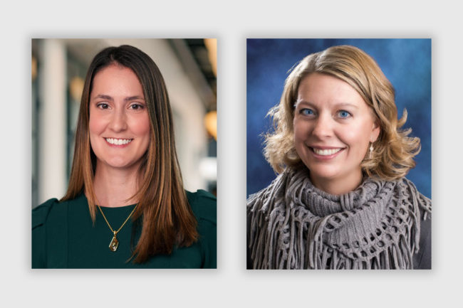 Headshots of Alissa Marturano, sustainable sourcing global director for Mars Wrigley, and Rebecca Larson, PhD, vice president of government affairs and chief scientist for Western Sugar Cooperative