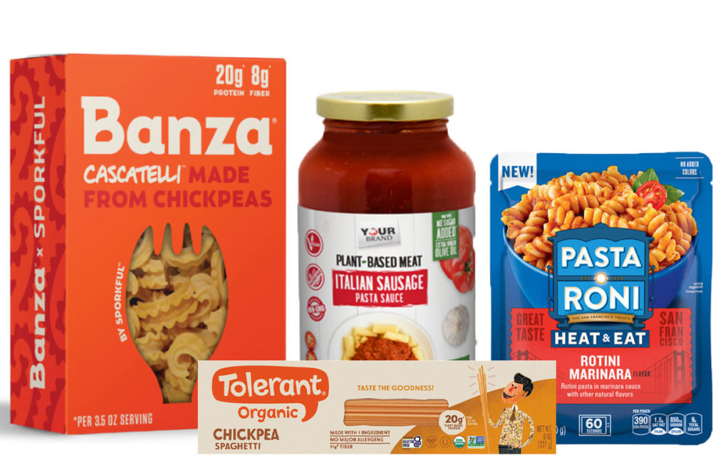 Products from Banza, Red Gold, Barilla Group and PepsiCo, Inc.