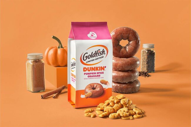 Goldfish and Dunkin' pumpkin spiced grahams