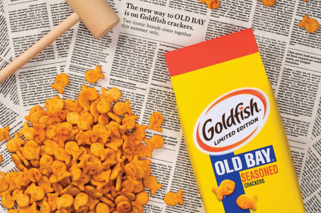 Old Bay-seasoned goldfish crackers