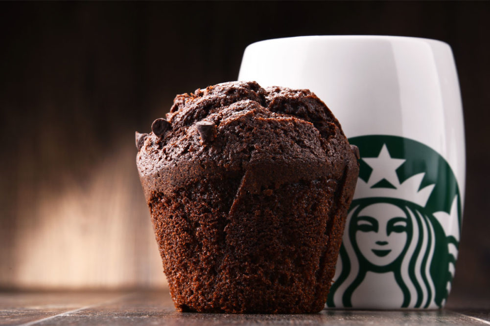 Starbucks muffin and mug