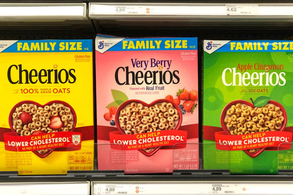 General Mills' Cheerios on a shelf