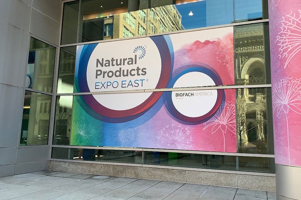 Natural Products Expo East sign