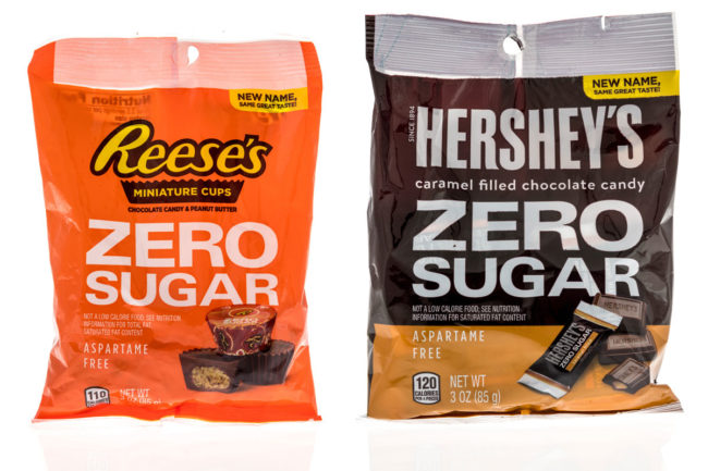 Zero-sugar Reese's and Hershey's candies