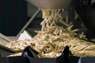 French fries being dumped