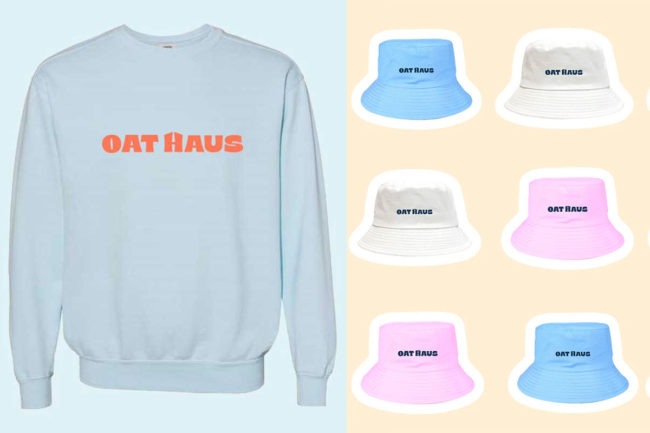 Oat Haus shirt and hats