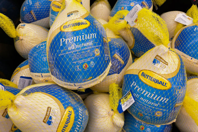 Butterball turkeys at a grocery store