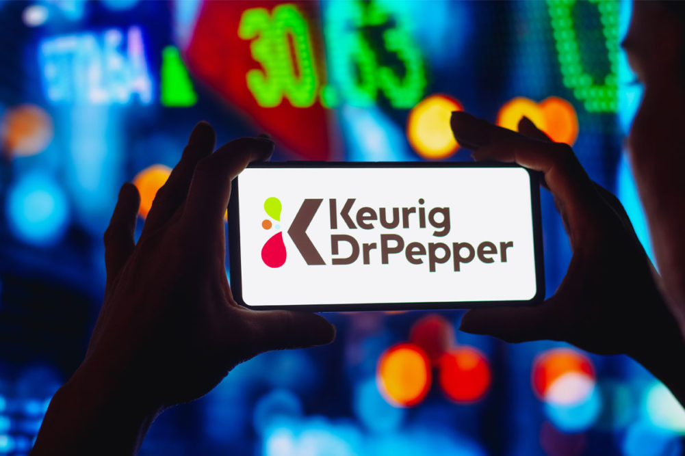 Keurig Dr Pepper logo on a tablet screen