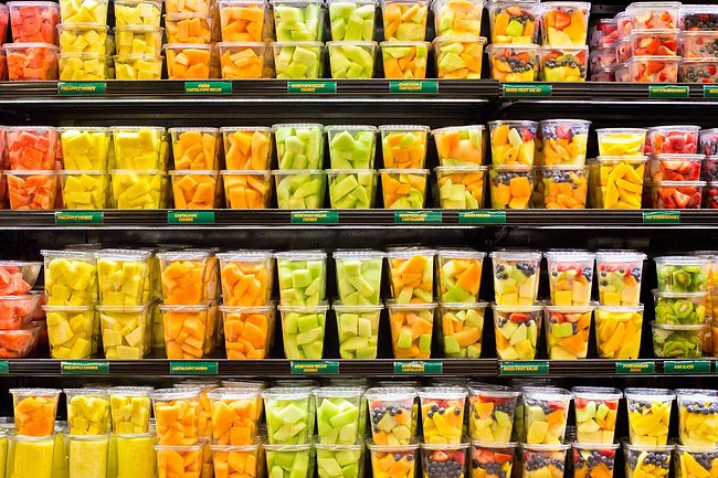 Cut fruit in grocery store