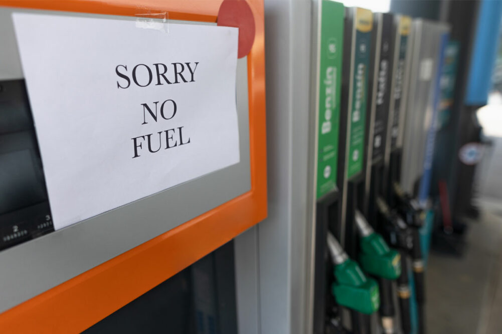 An empty fuel pump