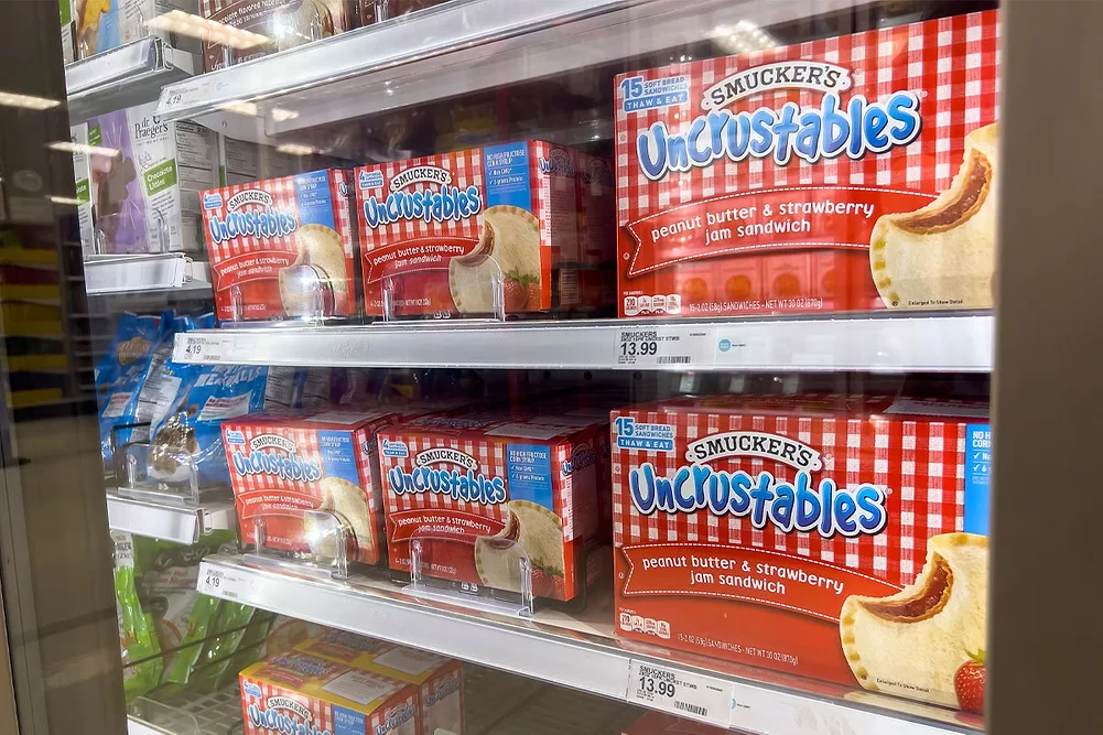 Uncrustables in a fridge