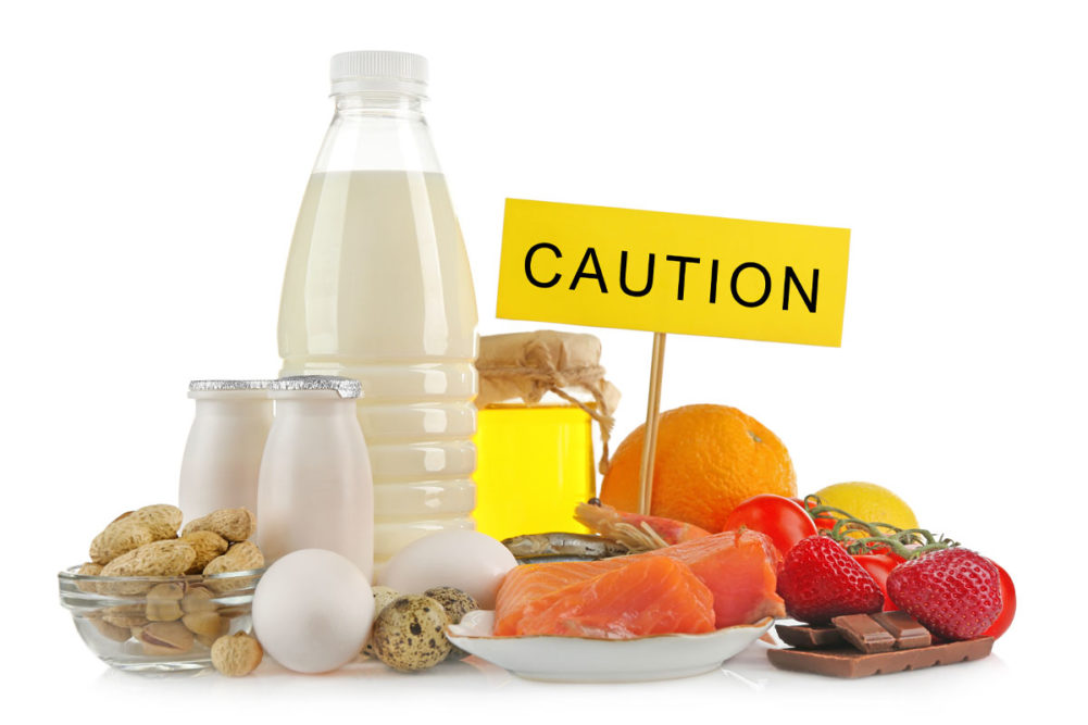 Allergen foods with caution label