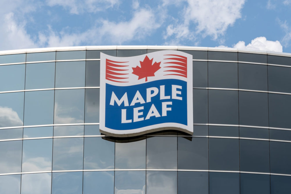 Exterior of a Maple Leaf Foods facility in Canada