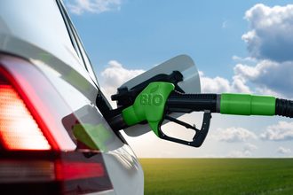 Green gas being used for a car