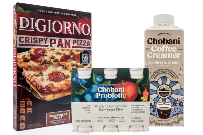 Chobani products and DiGiorno pizza