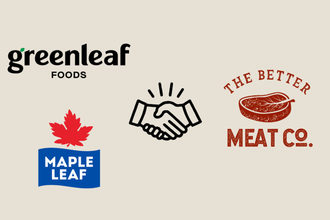Greenleaf Foods, Maple lea Foods and Better Meat Co. logos